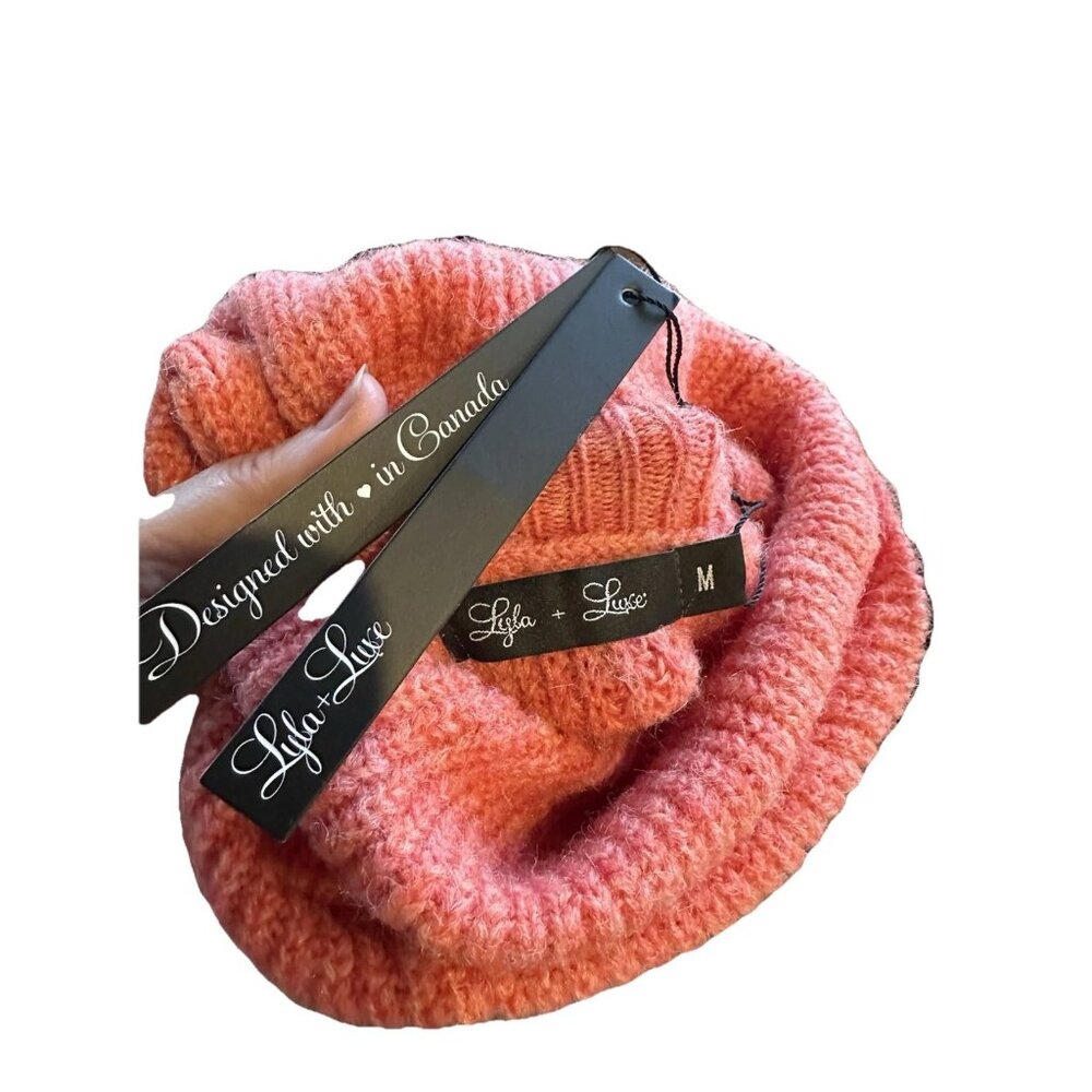 Lyla + Luxe Oversized Cowl Neck Sweater Coral Knit Size M NWT Canadian Brand - Picture 5 of 6